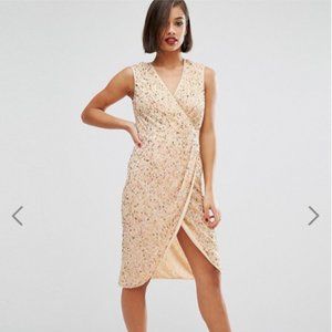 ASOS Petite Twist Front Mesh Midi Dress size US 0